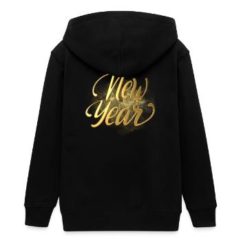 New Year - Teenager Organic Kapuzenjacke Mini Cultivator von Stanley/Stella - Schwarz - Hinten - AI Model Teenager Male light (155cm)
