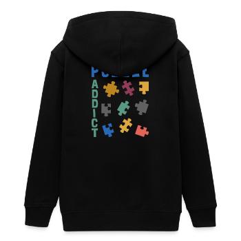 Puzzle addict - Veste à capuche ado bio Stanley/Stella - noir - Dos - AI Model Teenager Male light (155cm)