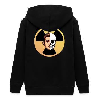 Logo Radioaktives Gesicht Skelett Humor Radiologie - Teenager Organic Kapuzenjacke Mini Cultivator von Stanley/Stella - Schwarz - Hinten - AI Model Teenager Male light (155cm)