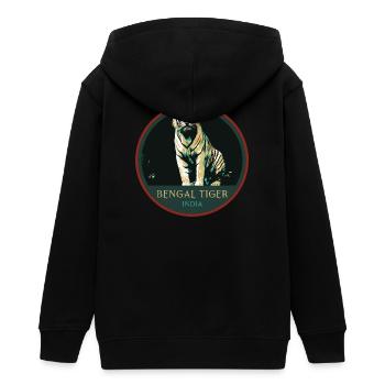 Bengalischer Tiger Porträt Aufnäher: Indische Fauna - Teenager Organic Kapuzenjacke Mini Cultivator von Stanley/Stella - Schwarz - Hinten - AI Model Teenager Male light (155cm)