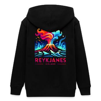 Vulkanausbruch von Reykjanes, Island - Teenager Organic Kapuzenjacke Mini Cultivator von Stanley/Stella - Schwarz - Hinten - AI Model Teenager Male light (155cm)