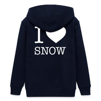 I LOVE SNOW - Teenager Organic Kapuzenjacke Mini Cultivator von Stanley/Stella - Navy - Hinten - AI Model Teenager Male light (155cm)