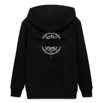 Koordinaten Skyline Gießen - Teenager Organic Kapuzenjacke Mini Cultivator von Stanley/Stella - Schwarz - Hinten - AI Model Teenager Male light (155cm)