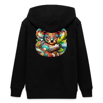 Kunstvoller Koala - Teenager Organic Kapuzenjacke Mini Cultivator von Stanley/Stella - Schwarz - Hinten - AI Model Teenager Male light (155cm)