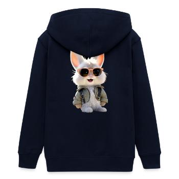 Hase Kaninchen Feldhase Bunny Geschenk Süße Hasen - Teenager Organic Kapuzenjacke Mini Cultivator von Stanley/Stella - Navy - Hinten - AI Model Teenager Male light (155cm)