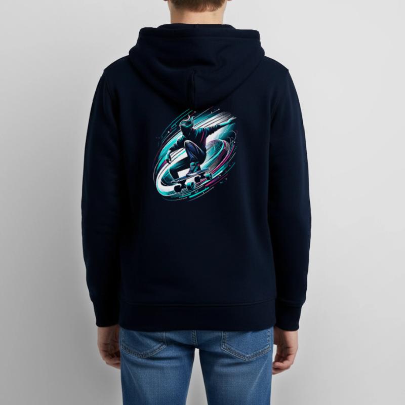 Longboarder auf Skateboard oder Longboard Teenager Organic Kapuzenjacke Mini Cultivator von Stanley/Stella