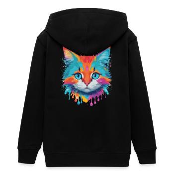 Niedliche Katze - Teenager Organic Kapuzenjacke Mini Cultivator von Stanley/Stella - Schwarz - Hinten - AI Model Teenager Male light (155cm)