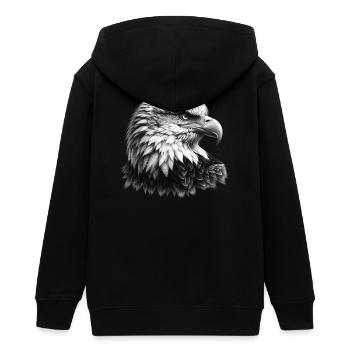 Bald Eagle - Teens Organic Zip-up Hoodie by Stanley/Stella - black - Back - AI Model Teenager Male light (155cm)