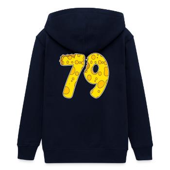 79 Jahre Lustig Käse - Teenager Organic Kapuzenjacke Mini Cultivator von Stanley/Stella - Navy - Hinten - AI Model Teenager Male light (155cm)