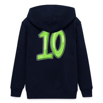 Dix numéros 10 Nombre - Veste à capuche ado bio Stanley/Stella - marine - Dos - AI Model Teenager Male light (155cm)