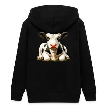 Kuh - Teenager Organic Kapuzenjacke Mini Cultivator von Stanley/Stella - Schwarz - Hinten - AI Model Teenager Male light (155cm)