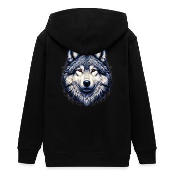 Wolf - Teenager Organic Kapuzenjacke Mini Cultivator von Stanley/Stella - Schwarz - Hinten - AI Model Teenager Male light (155cm)