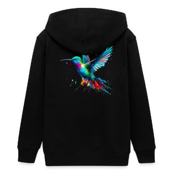 Kolibri - Teenager Organic Kapuzenjacke Mini Cultivator von Stanley/Stella - Schwarz - Hinten - AI Model Teenager Male light (155cm)
