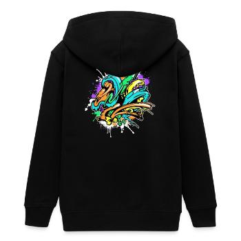 Kunst Graffiti Strassenkunst Wildstyle Sprayer - Teenager Organic Kapuzenjacke Mini Cultivator von Stanley/Stella - Schwarz - Hinten - AI Model Teenager Male light (155cm)