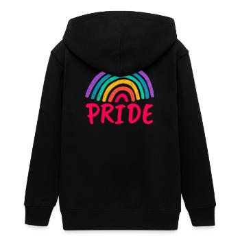 PRIDE pink - Ready for Pride Month! - Teens Organic Zip-up Hoodie by Stanley/Stella - black - Back - AI Model Teenager Male light (155cm)