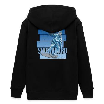 Snowboard - Teenager Organic Kapuzenjacke Mini Cultivator von Stanley/Stella - Schwarz - Hinten - AI Model Teenager Male light (155cm)