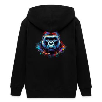 Gorilla - Teens Organic Zip-up Hoodie by Stanley/Stella - black - Back - AI Model Teenager Male light (155cm)