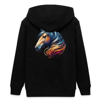 Cheval - Veste à capuche ado bio Stanley/Stella - noir - Dos - AI Model Teenager Male light (155cm)