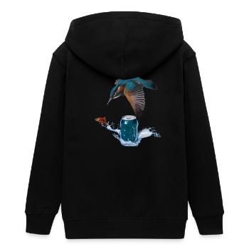 Martin-pêcheur - Veste à capuche ado bio Stanley/Stella - noir - Dos - AI Model Teenager Male light (155cm)