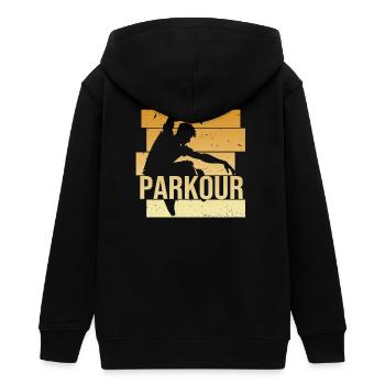 Parkour - Teenager Organic Kapuzenjacke Mini Cultivator von Stanley/Stella - Schwarz - Hinten - AI Model Teenager Male light (155cm)