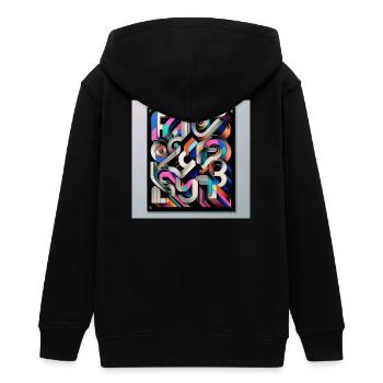 Experimentelle Typografie - Teenager Organic Kapuzenjacke Mini Cultivator von Stanley/Stella - Schwarz - Hinten - AI Model Teenager Male light (155cm)