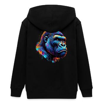 Gorilla - Teens Organic Zip-up Hoodie by Stanley/Stella - black - Back - AI Model Teenager Male light (155cm)