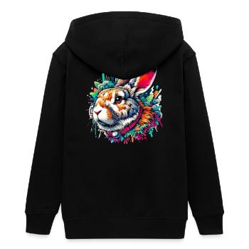 Rabbit - Teens Organic Zip-up Hoodie by Stanley/Stella - black - Back - AI Model Teenager Male light (155cm)