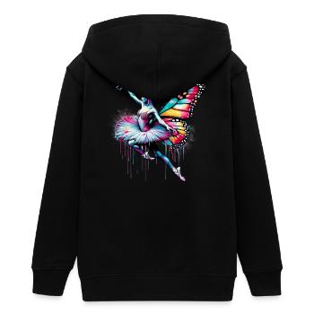 Ballerina mit Schmetterlingsflügeln Schmetterlinge Tutu - Teenager Organic Kapuzenjacke Mini Cultivator von Stanley/Stella - Schwarz - Hinten - AI Model Teenager Male light (155cm)