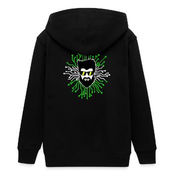 Computerfreak Developer Open Source Code Skripting - Teenager Organic Kapuzenjacke Mini Cultivator von Stanley/Stella - Schwarz - Hinten - AI Model Teenager Male light (155cm)