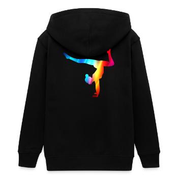 Gymnaste Gymnastique Club de gymnastique Gymnastique Gymnastique - Veste à capuche ado bio Stanley/Stella - noir - Dos - AI Model Teenager Male light (155cm)