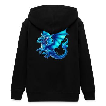 Drache - Teenager Organic Kapuzenjacke Mini Cultivator von Stanley/Stella - Schwarz - Hinten - AI Model Teenager Male light (155cm)