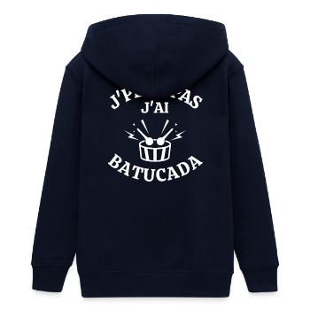 Batucada, Perkussion, Samba - Teenager Organic Kapuzenjacke Mini Cultivator von Stanley/Stella - Navy - Hinten - AI Model Teenager Male light (155cm)
