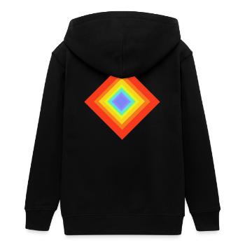 Geometric Patterns - Teens Organic Zip-up Hoodie by Stanley/Stella - black - Back - AI Model Teenager Male light (155cm)
