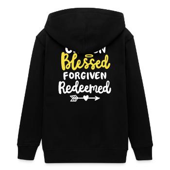 Christlicher Glaube Bibel Zitat - Teenager Organic Kapuzenjacke Mini Cultivator von Stanley/Stella - Schwarz - Hinten - AI Model Teenager Male light (155cm)