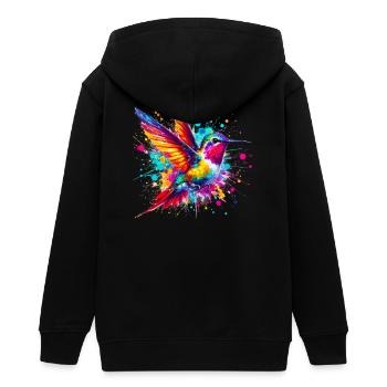 Kolibri - Teenager Organic Kapuzenjacke Mini Cultivator von Stanley/Stella - Schwarz - Hinten - AI Model Teenager Male light (155cm)