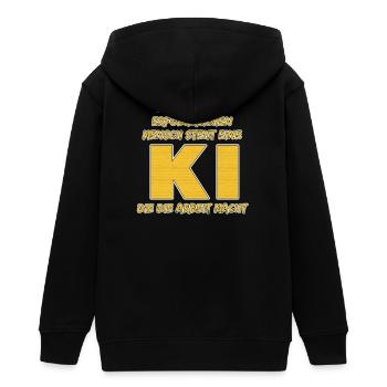 Hinter jedem erfolgreichen Mensch steht eine KI…. - Teenager Organic Kapuzenjacke Mini Cultivator von Stanley/Stella - Schwarz - Hinten - AI Model Teenager Male light (155cm)