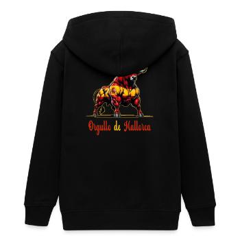 The pride Mallorca flag design - Teens Organic Zip-up Hoodie by Stanley/Stella - black - Back - AI Model Teenager Male light (155cm)