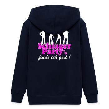 Schlager Party , Schlager Musik , FINDE ICH GEIL - Veste à capuche ado bio Stanley/Stella - marine - Dos - AI Model Teenager Male light (155cm)