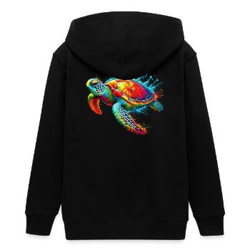 Schildkröte - Teenager Organic Kapuzenjacke Mini Cultivator von Stanley/Stella - Schwarz - Hinten - AI Model Teenager Male light (155cm)