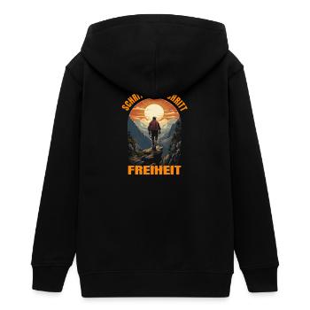 Schritt für Schritt Freiheit - Teenager Organic Kapuzenjacke Mini Cultivator von Stanley/Stella - Schwarz - Hinten - AI Model Teenager Male light (155cm)