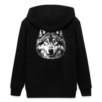 Wolf - Teenager Organic Kapuzenjacke Mini Cultivator von Stanley/Stella - Schwarz - Hinten - AI Model Teenager Male light (155cm)