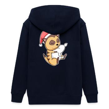 Erdmännchen Niedlich Müde Ausschlafen Weihnachten - Teenager Organic Kapuzenjacke Mini Cultivator von Stanley/Stella - Navy - Hinten - AI Model Teenager Male light (155cm)