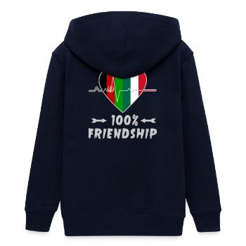 Afghanistan und Italien 100% Freundschaft - Teenager Organic Kapuzenjacke Mini Cultivator von Stanley/Stella - Navy - Hinten - AI Model Teenager Male light (155cm)