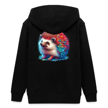 Igel - Teenager Organic Kapuzenjacke Mini Cultivator von Stanley/Stella - Schwarz - Hinten - AI Model Teenager Male light (155cm)