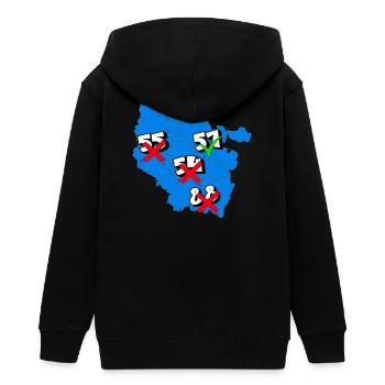 Region Lothringen - Teenager Organic Kapuzenjacke Mini Cultivator von Stanley/Stella - Schwarz - Hinten - AI Model Teenager Male light (155cm)