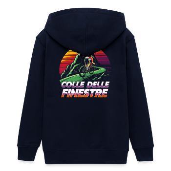 Colle delle Finestre Italien - Legendärer Radsport - Teenager Organic Kapuzenjacke Mini Cultivator von Stanley/Stella - Navy - Hinten - AI Model Teenager Male light (155cm)