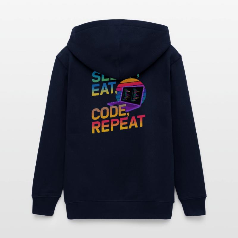 Sleep Eat Code Repeat Geschenk für Coder Teenager Organic Kapuzenjacke Mini Cultivator von Stanley/Stella