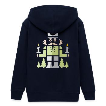 Nussknacker Bergmann – Erzgebirge Kunst Symbol - Teenager Organic Kapuzenjacke Mini Cultivator von Stanley/Stella - Navy - Hinten - AI Model Teenager Male light (155cm)