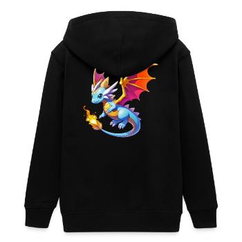 Drache - Teenager Organic Kapuzenjacke Mini Cultivator von Stanley/Stella - Schwarz - Hinten - AI Model Teenager Male light (155cm)