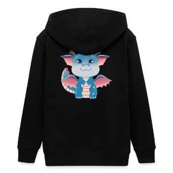 Breloque Dragonling Azur - Veste à capuche ado bio Stanley/Stella - noir - Dos - AI Model Teenager Male light (155cm)